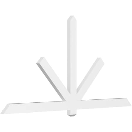 Ekena Millwork Kennewick Architectural Grade PVC Gable Bracket, 84"W x 42"H x 2"D x 4"F, 12/12 Pitch GBP084X42X0204KEN00
